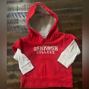 Vintage OshKosh College Toddler Baby Boy Hoodie Sweatshirt 18 Months EUC